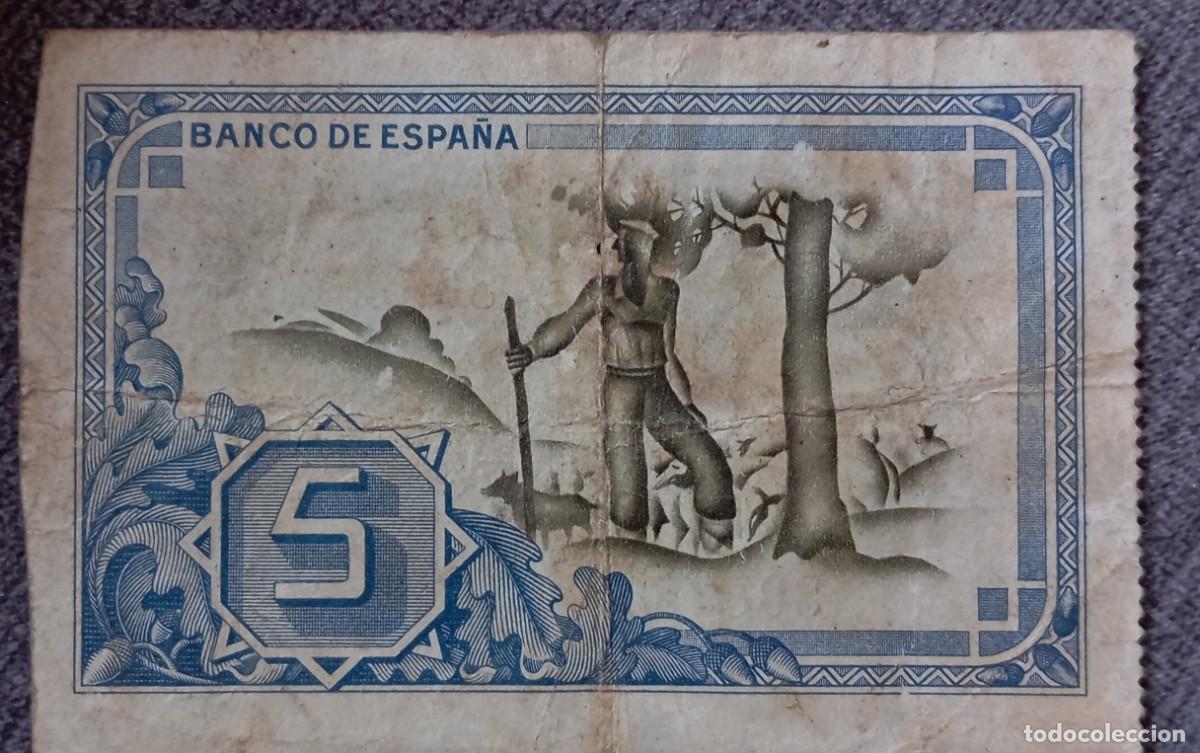 Billetes espa&ntilde;oles: 5 pesetas 1937 Bilbao Banco de Bilbao (BC+) - Foto 2