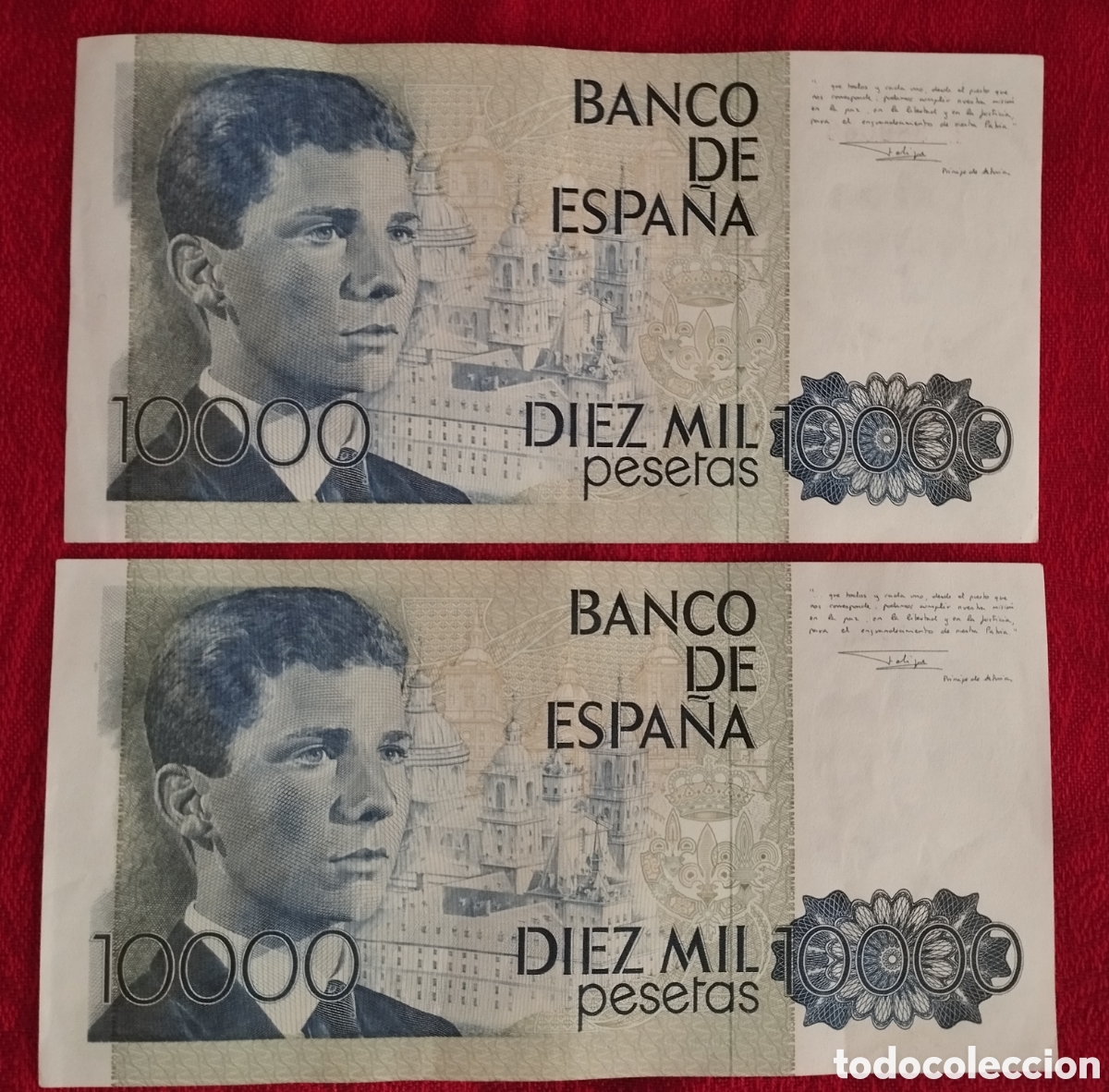 Billetes espa&ntilde;oles: Dos Billetes 10.000 Pts. Sin Circular. - Foto 2