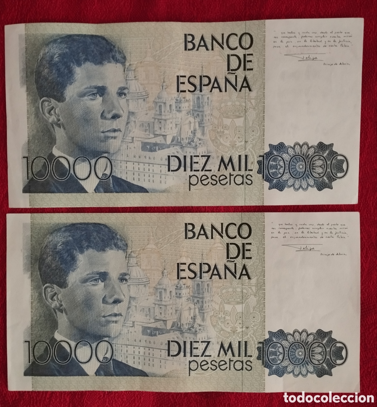 Billetes espa&ntilde;oles: Dos Billetes 10.000 Pts. Sin Circular. - Foto 4