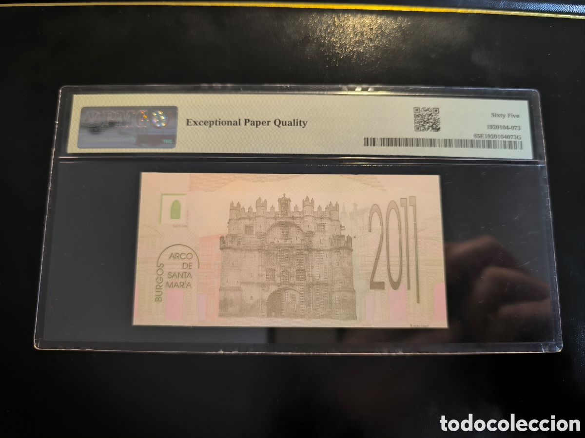 Billetes espa&ntilde;oles: Test note puerta de Alcal&aacute; PMG 65 fnmt pesetas - Foto 2