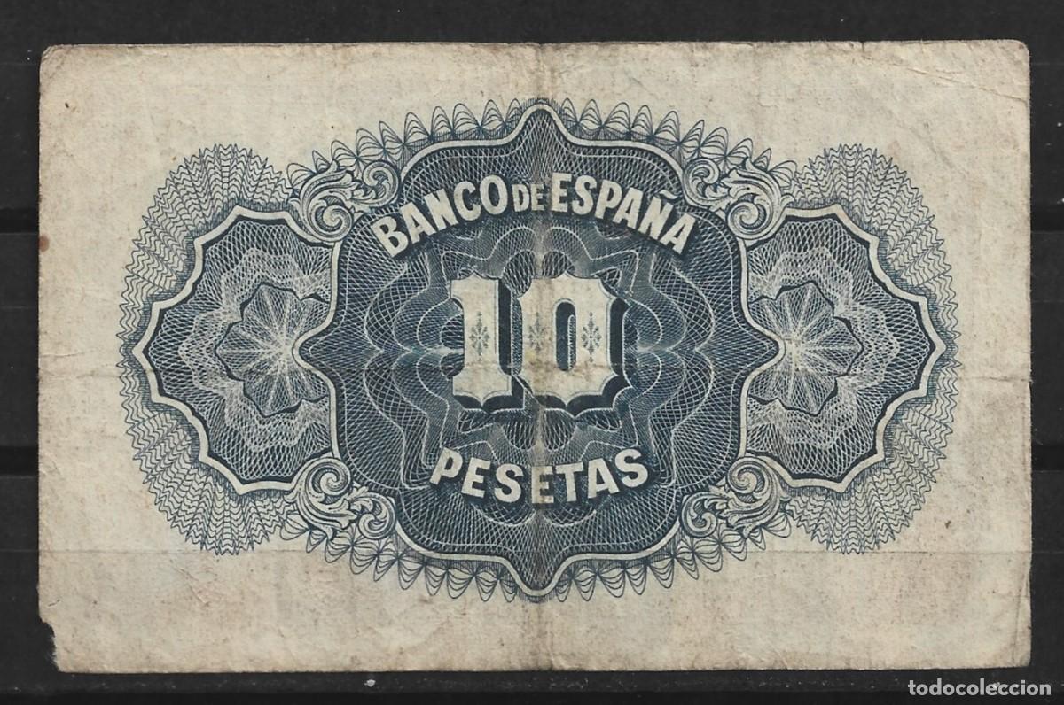 Billetes espa&ntilde;oles: Espa&ntilde;a. 10 pesetas. Alegor&iacute;a. - Foto 2