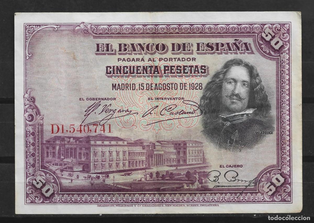Billetes espa&ntilde;oles: Espa&ntilde;a. 50 pesetas. Velazquez. - Foto 1