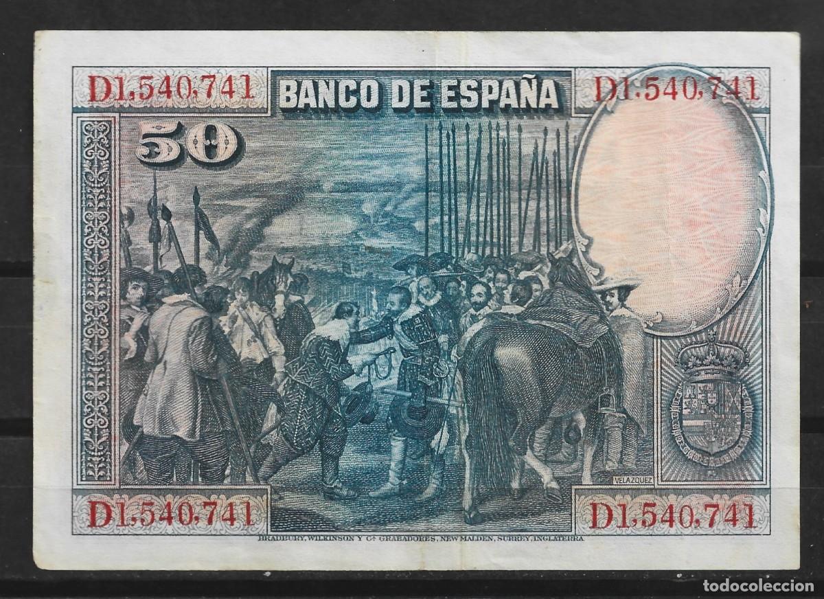Billetes espa&ntilde;oles: Espa&ntilde;a. 50 pesetas. Velazquez. - Foto 2