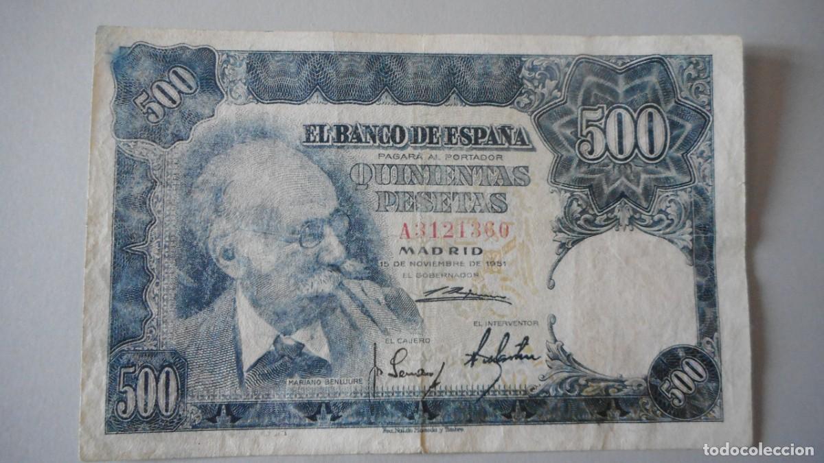 Billetes espa&ntilde;oles: 500 PESETAS 1951 MBC - Foto 1