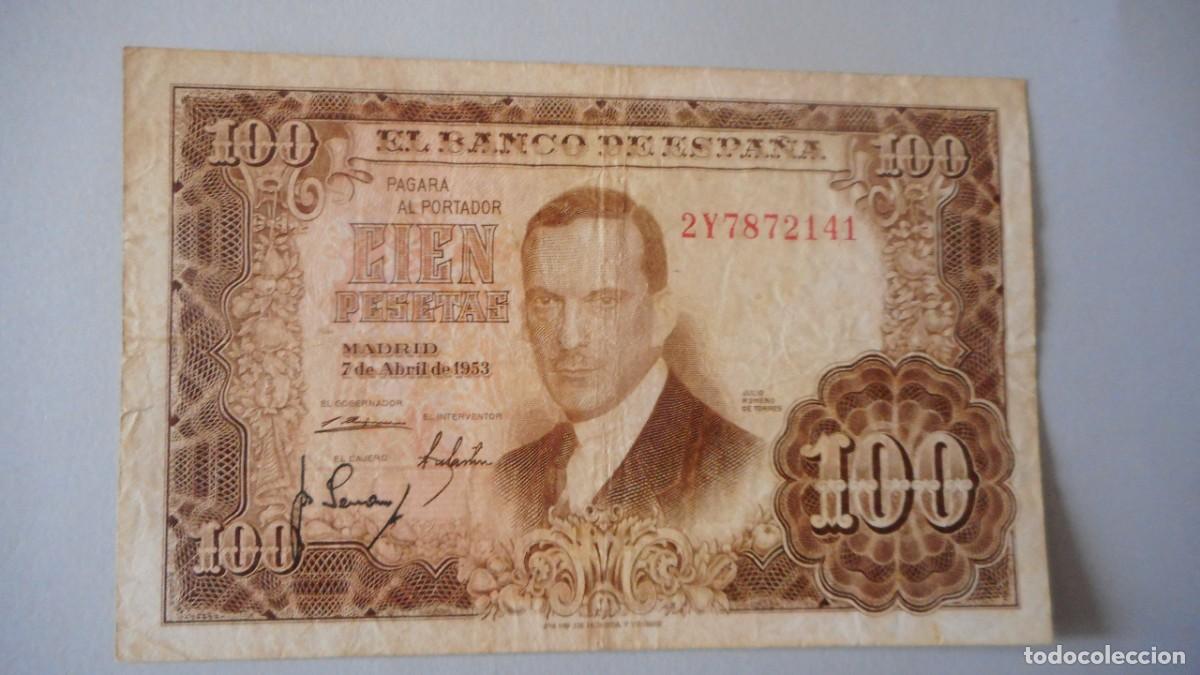 Billetes espa&ntilde;oles: 100 PESETAS 1953 MBC - Foto 1