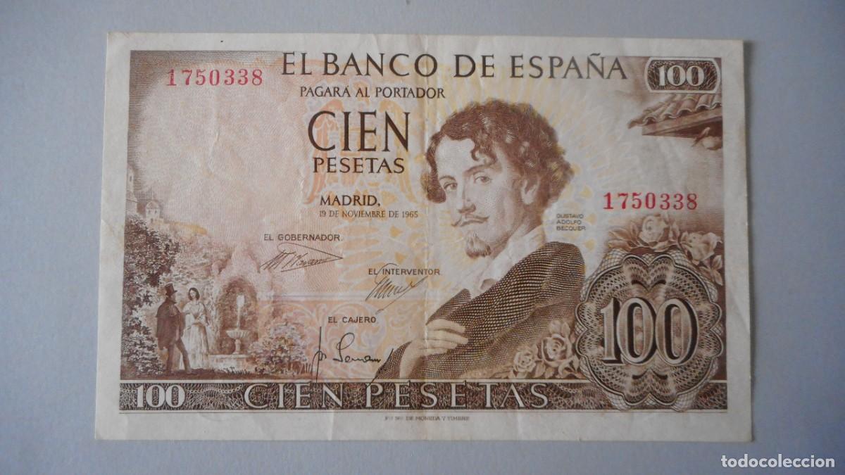 Billetes espa&ntilde;oles: 100 PESETAS 1965 EBC SIN SERIE - Foto 1