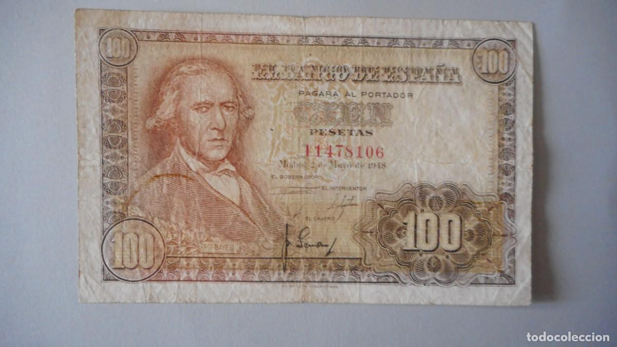 Billetes espa&ntilde;oles: 100 PESETAS 1948 MBC- - Foto 1