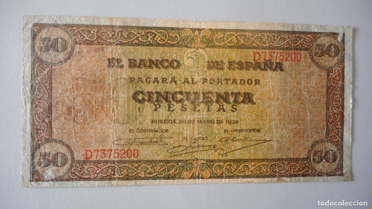 Billetes espa&ntilde;oles: 50 PESETAS MAYO 1938 / MBC+ - Foto 1