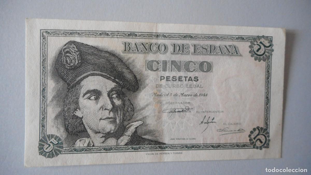 Billetes espa&ntilde;oles: 5 PESETAS MARZO 1948 EBC - Foto 1