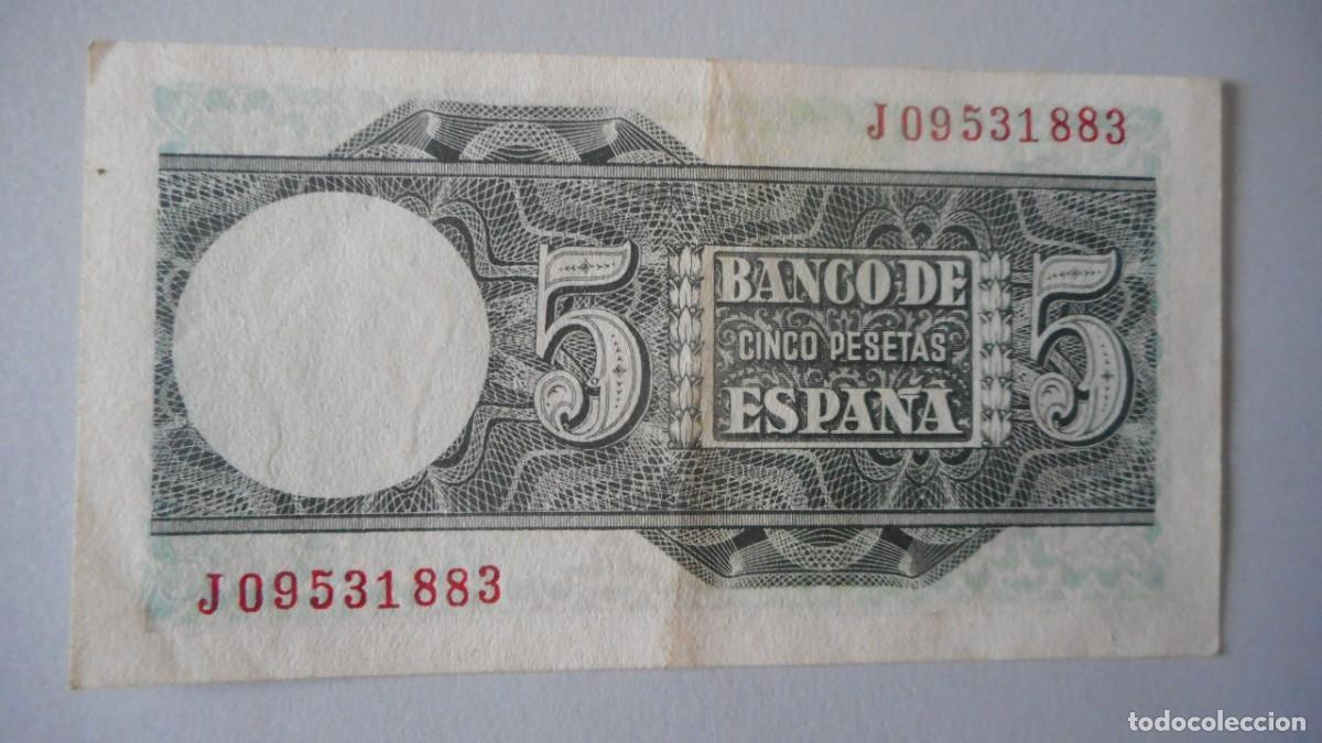 Billetes espa&ntilde;oles: 5 PESETAS MARZO 1948 EBC - Foto 2