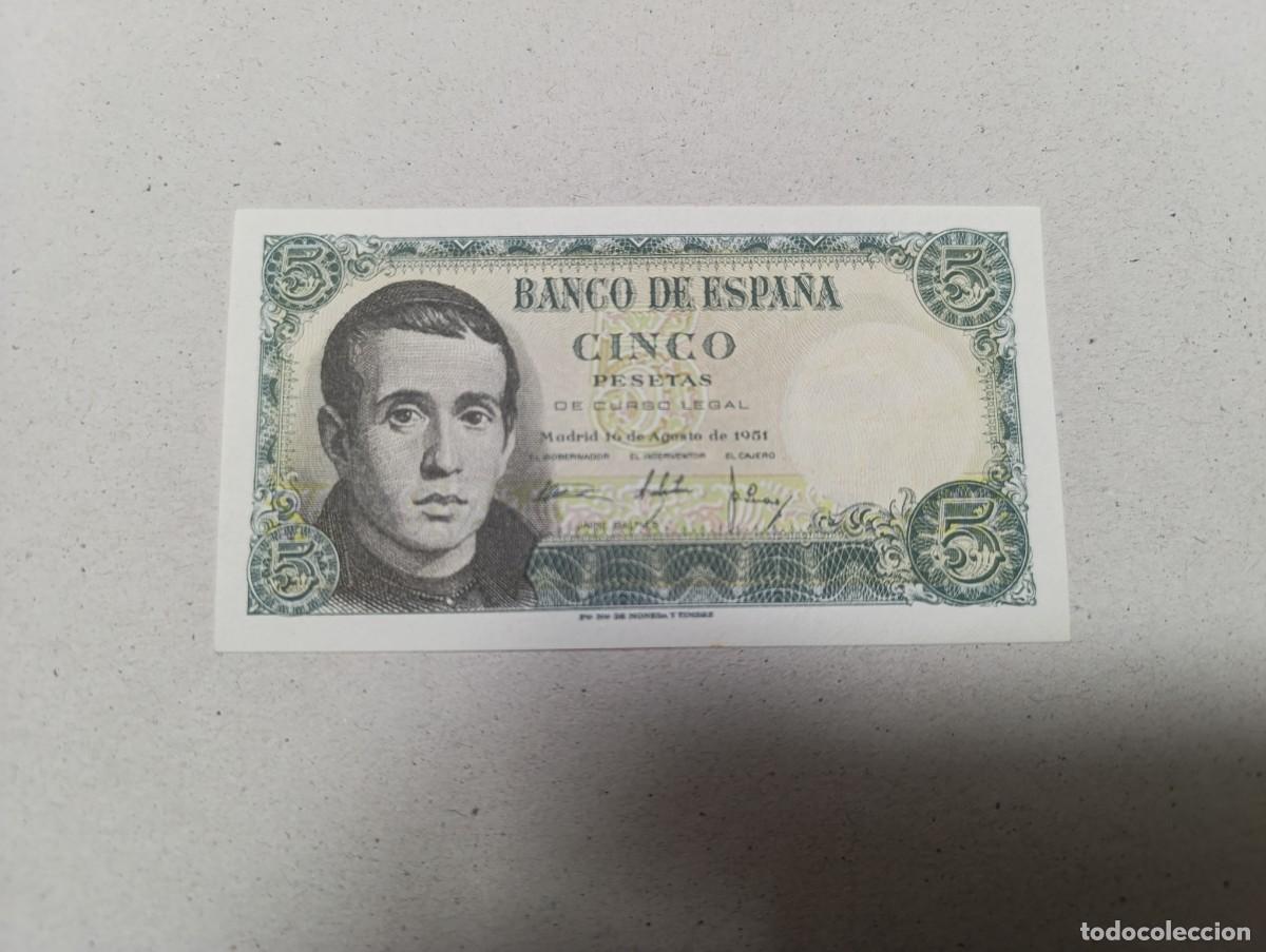 Billetes espa&ntilde;oles: 5 pesetas 1951, serie A, sc/plancha
