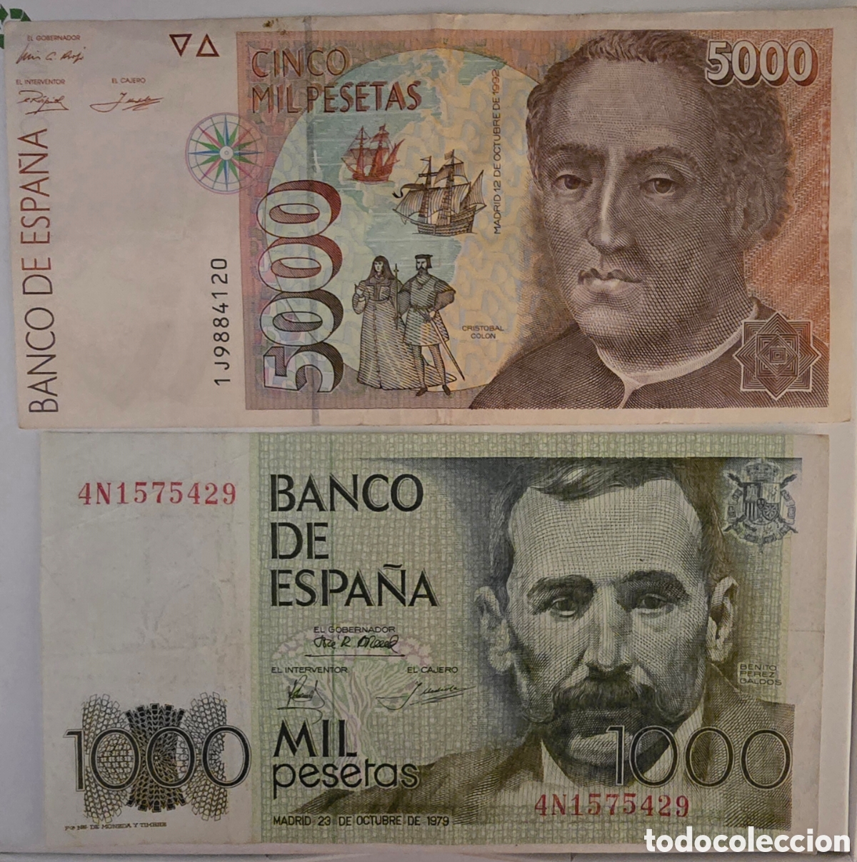 Billetes espa&ntilde;oles: Conjunto de 4 billetes espa&ntilde;oles - Foto 1