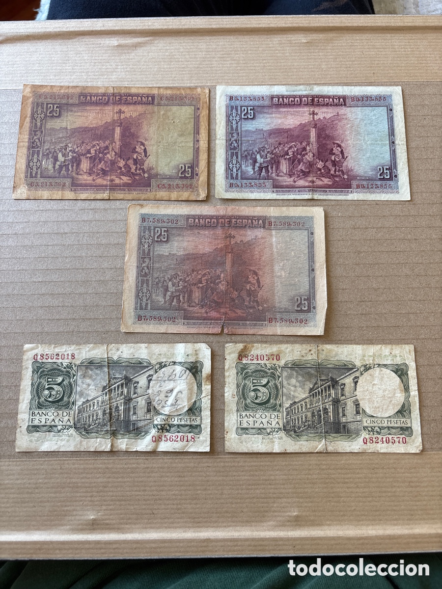 Billetes espa&ntilde;oles: Lote de billetes espa&ntilde;oles (A8) - Foto 2