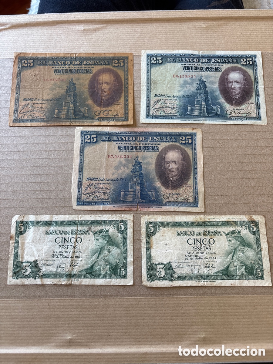 Billetes espa&ntilde;oles: Lote de billetes espa&ntilde;oles (A8) - Foto 1