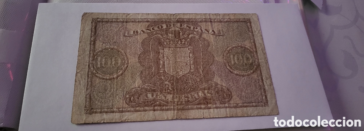 Billetes espa&ntilde;oles: Espa&ntilde;a 100 pesetas 1940 - Foto 2