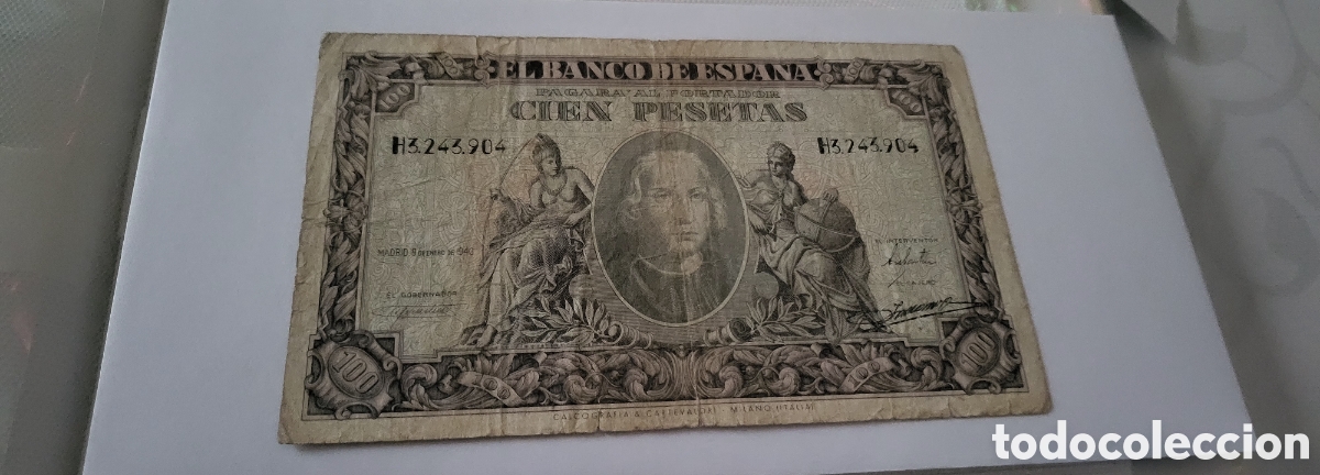 Billetes espa&ntilde;oles: Espa&ntilde;a 100 pesetas 1940 - Foto 1