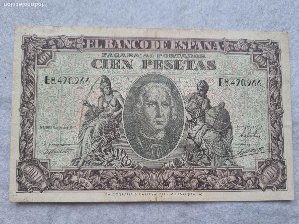 Billetes espa&ntilde;oles: 100 PESETAS 1940 COLON - Foto 2