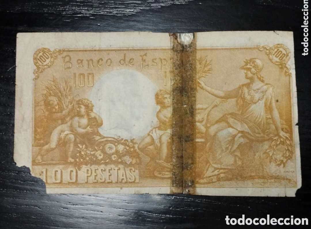 Billetes espa&ntilde;oles: Espa&ntilde;a 100 pesetas 1900 - Foto 2