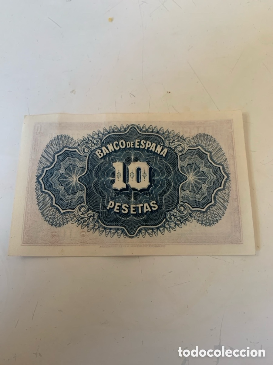 Billetes espa&ntilde;oles: Diez pesetas emisi&oacute;n 1935 - Foto 2