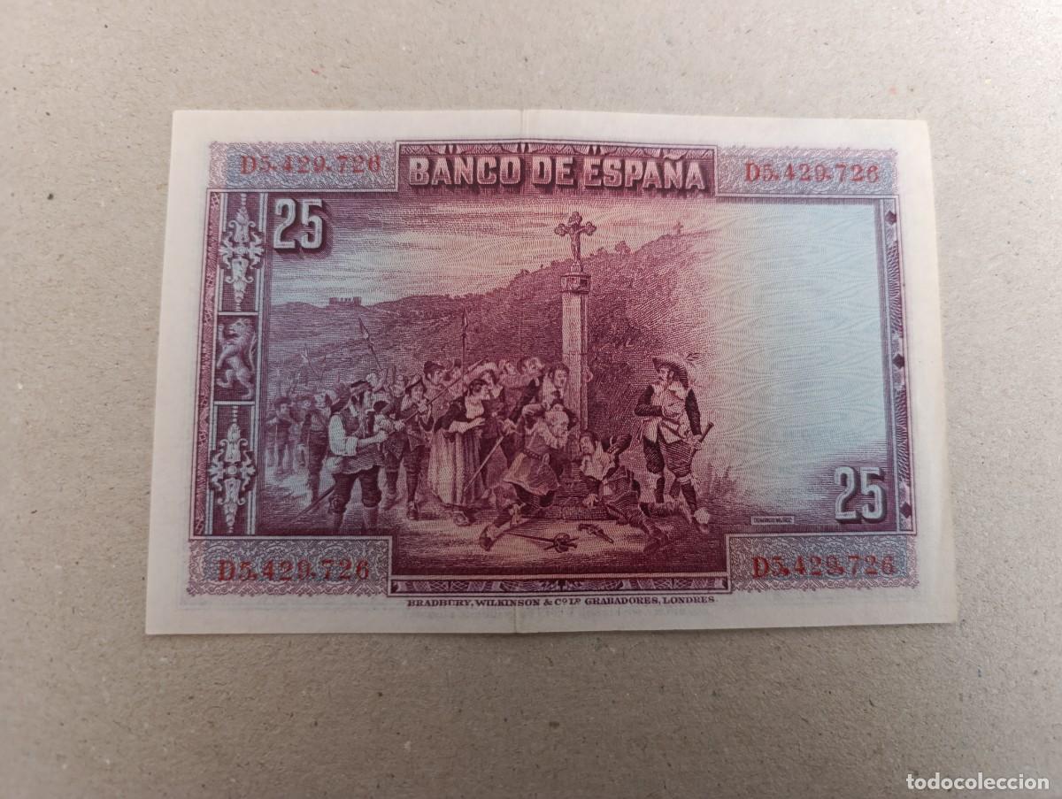 Billetes espa&ntilde;oles: 25 pesetas 1928 serie D - Foto 2