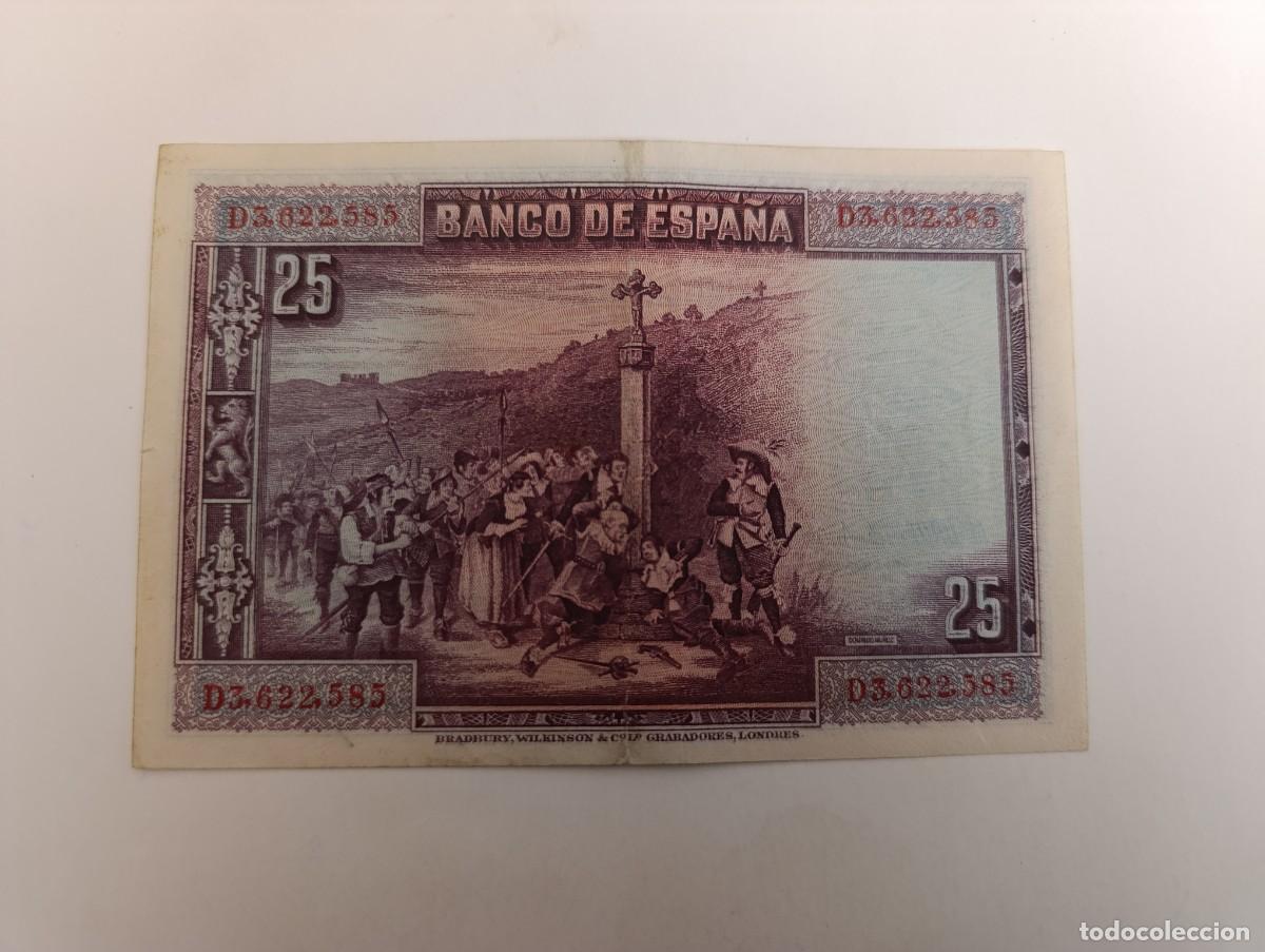 Billetes espa&ntilde;oles: 25 pesetas 1928 serie D - Foto 2