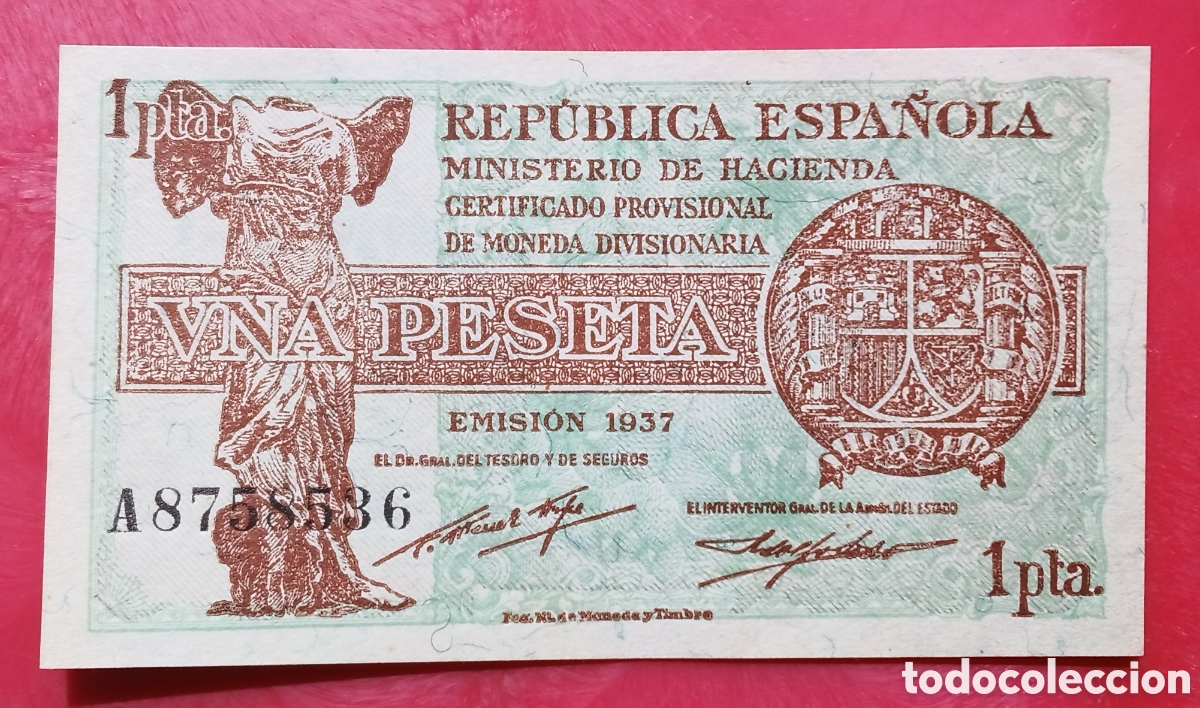 Banconote spagnole: Rep&uacute;blica Espa&ntilde;ola - 1 peseta 1937A8758336 - Mbc