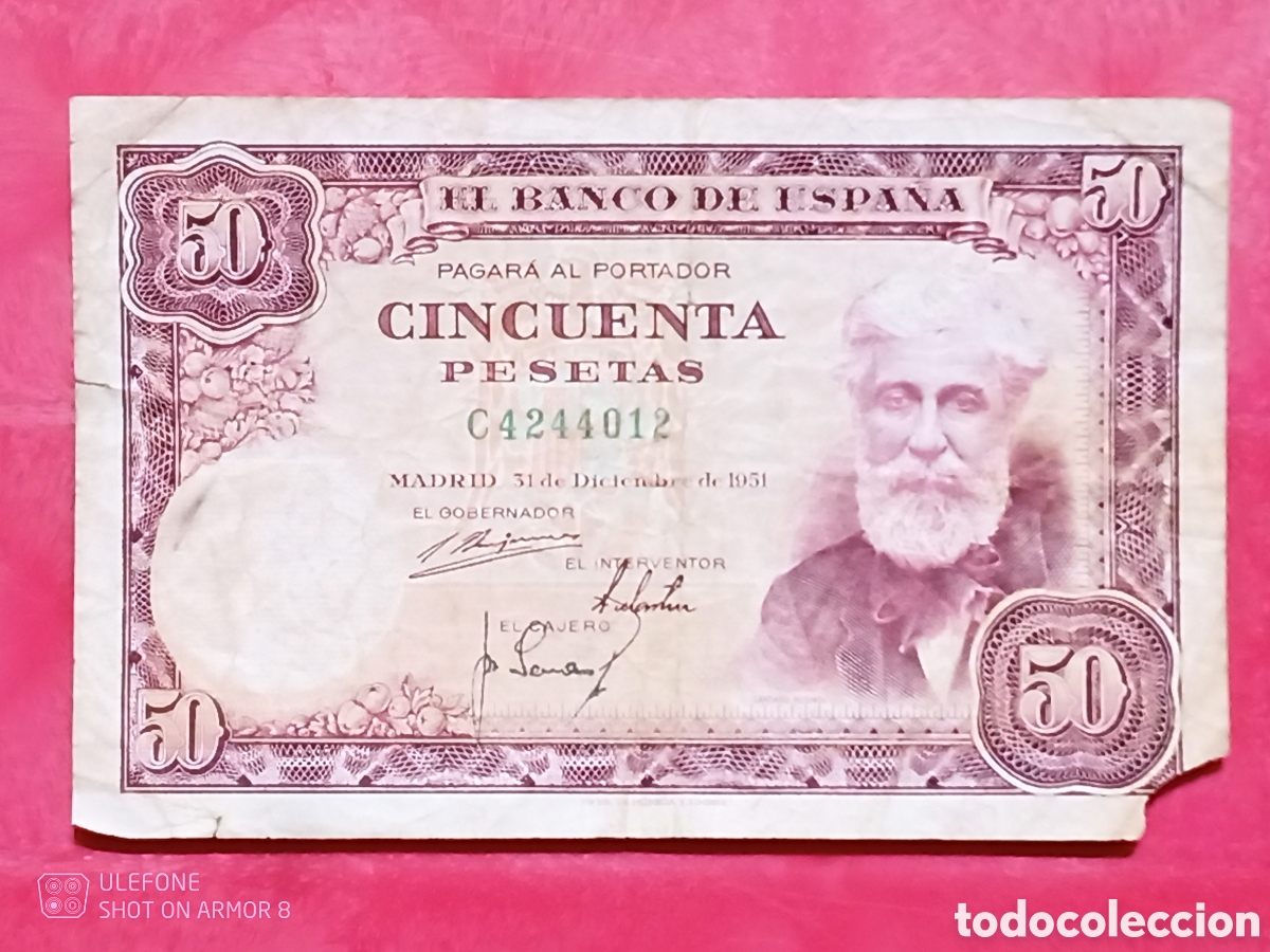 Banconote spagnole: 50 Pesetas 1951 C4244012 - Rc