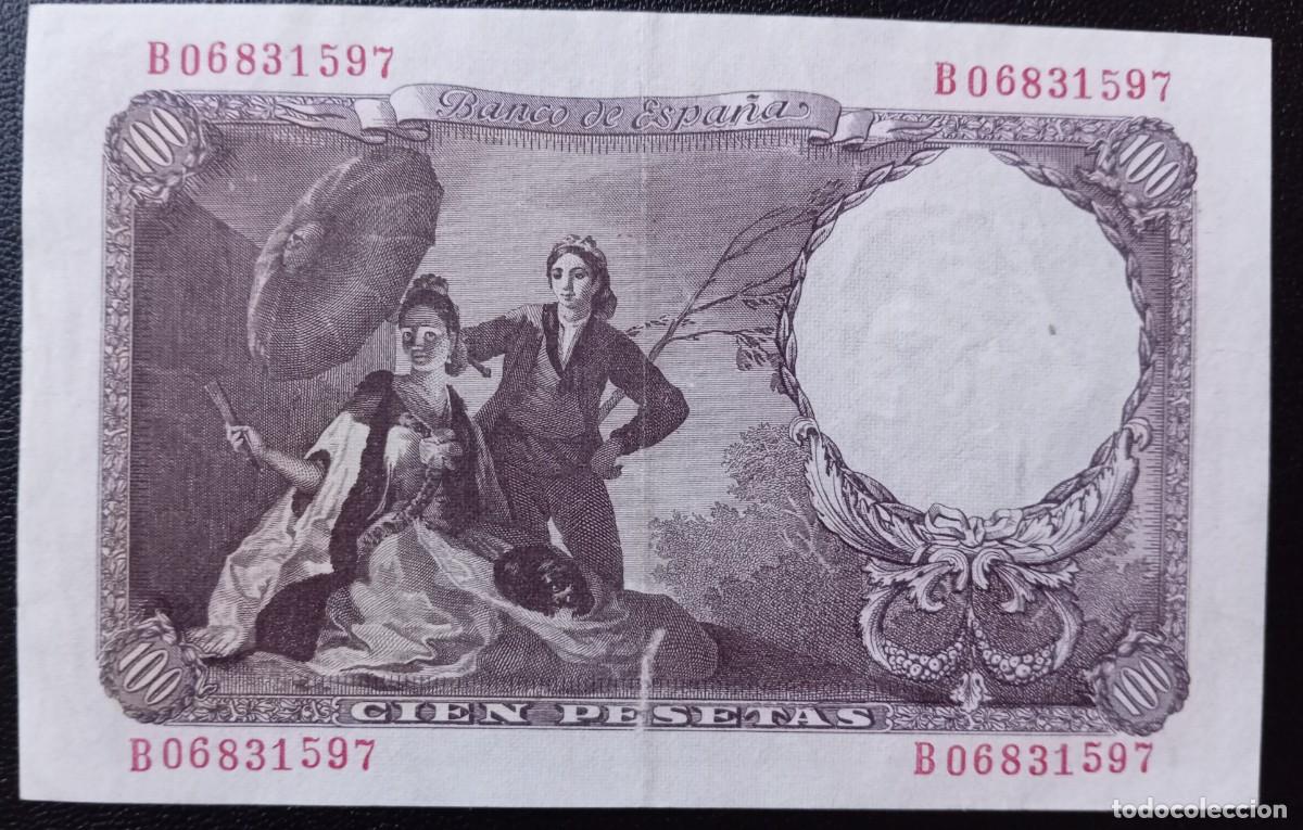 Billetes espa&ntilde;oles: 100 pesetas 1946 serie B (EBC-) - Foto 2
