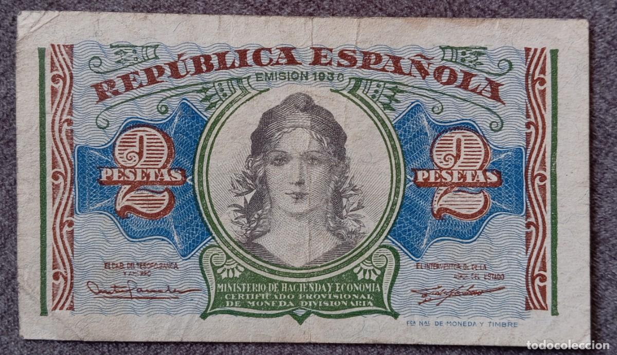 Billetes espa&ntilde;oles: 2 pesetas 1938 serie B (MBC-) - Foto 1