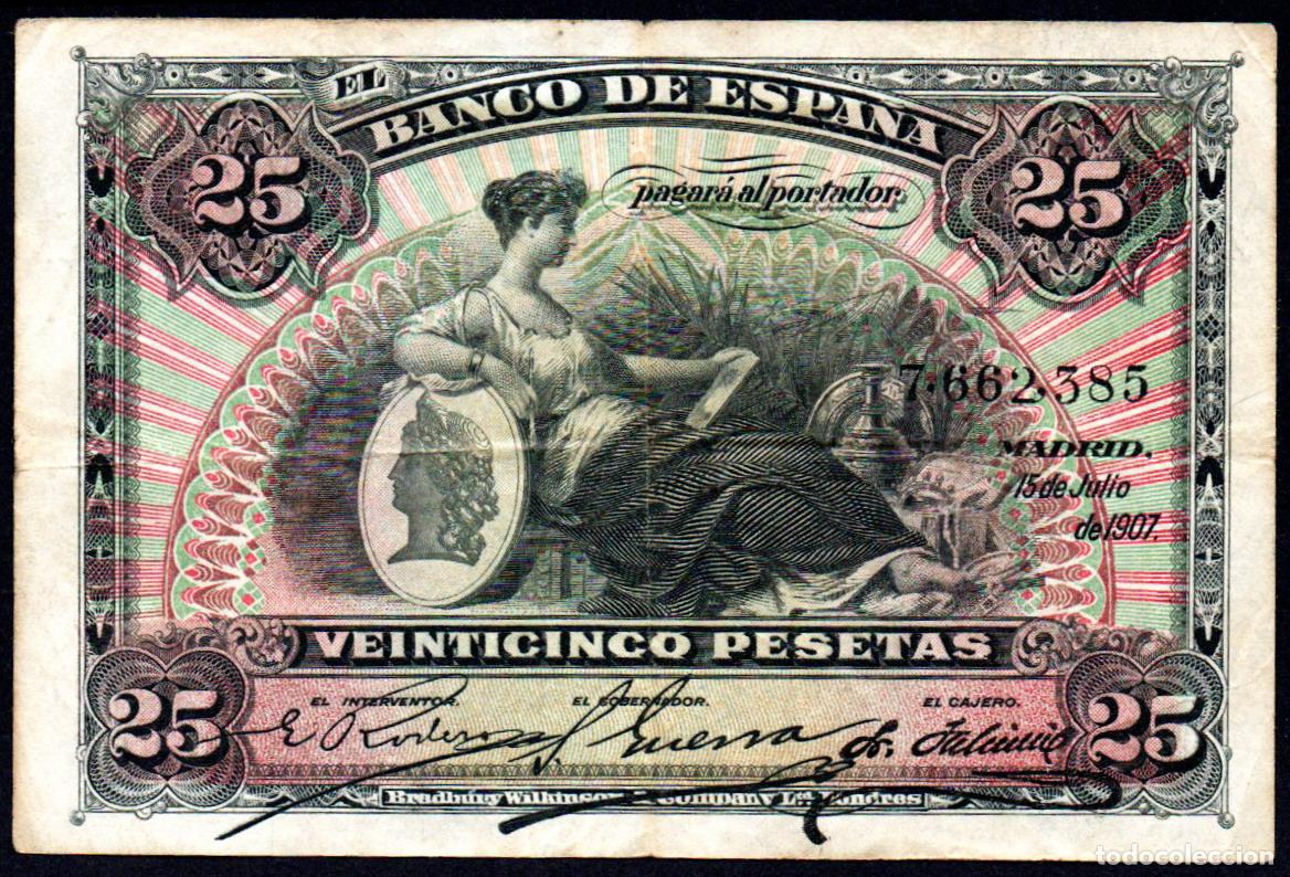 Billetes espa&ntilde;oles: 25 PESETAS JULIO 1907 - Foto 1