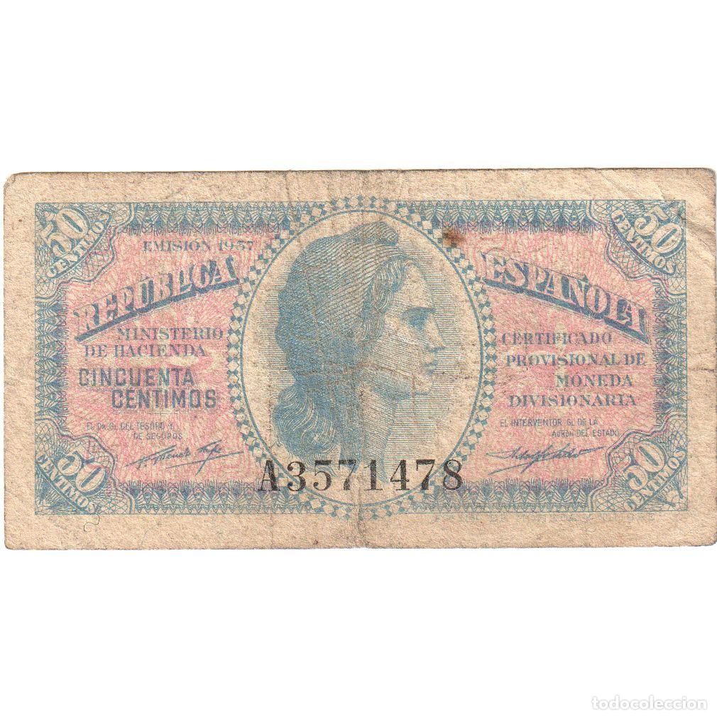 Billetes espa&ntilde;oles: [#233445] Espa&ntilde;a, 50 Centimos, BC - Foto 1