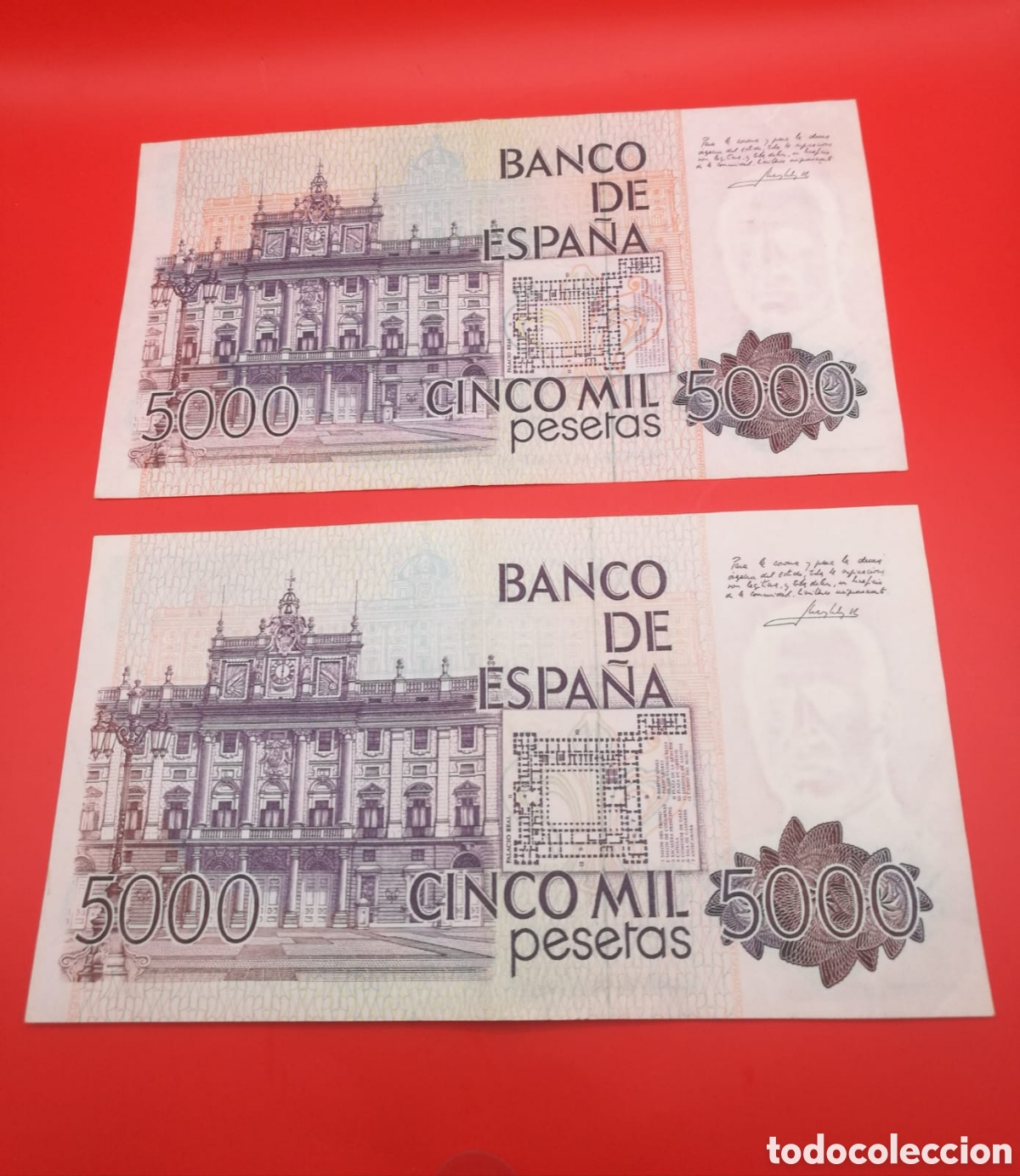 Billetes espa&ntilde;oles: Dos bitlletes de 5000 pesetas 1979 - Foto 2