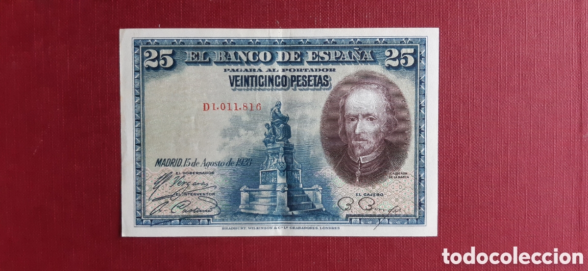 Billetes espa&ntilde;oles: 25 pesetas Espa&ntilde;a 1928 - Foto 1