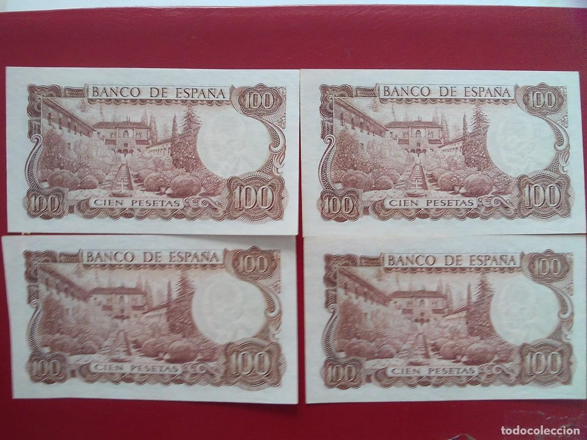 Billetes espa&ntilde;oles: CUARTETO DE BILLETES DE 100 PESETAS 1970 FALLA S/C - Foto 2