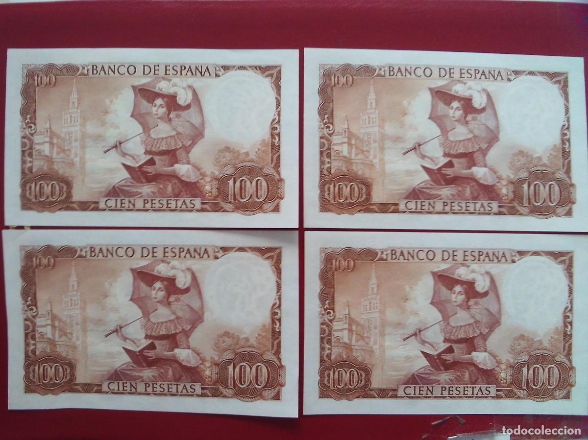 Billetes espa&ntilde;oles: CUARTETO DE BILLETES DE 100 PESETAS 1965 BECQUER S/C - Foto 2