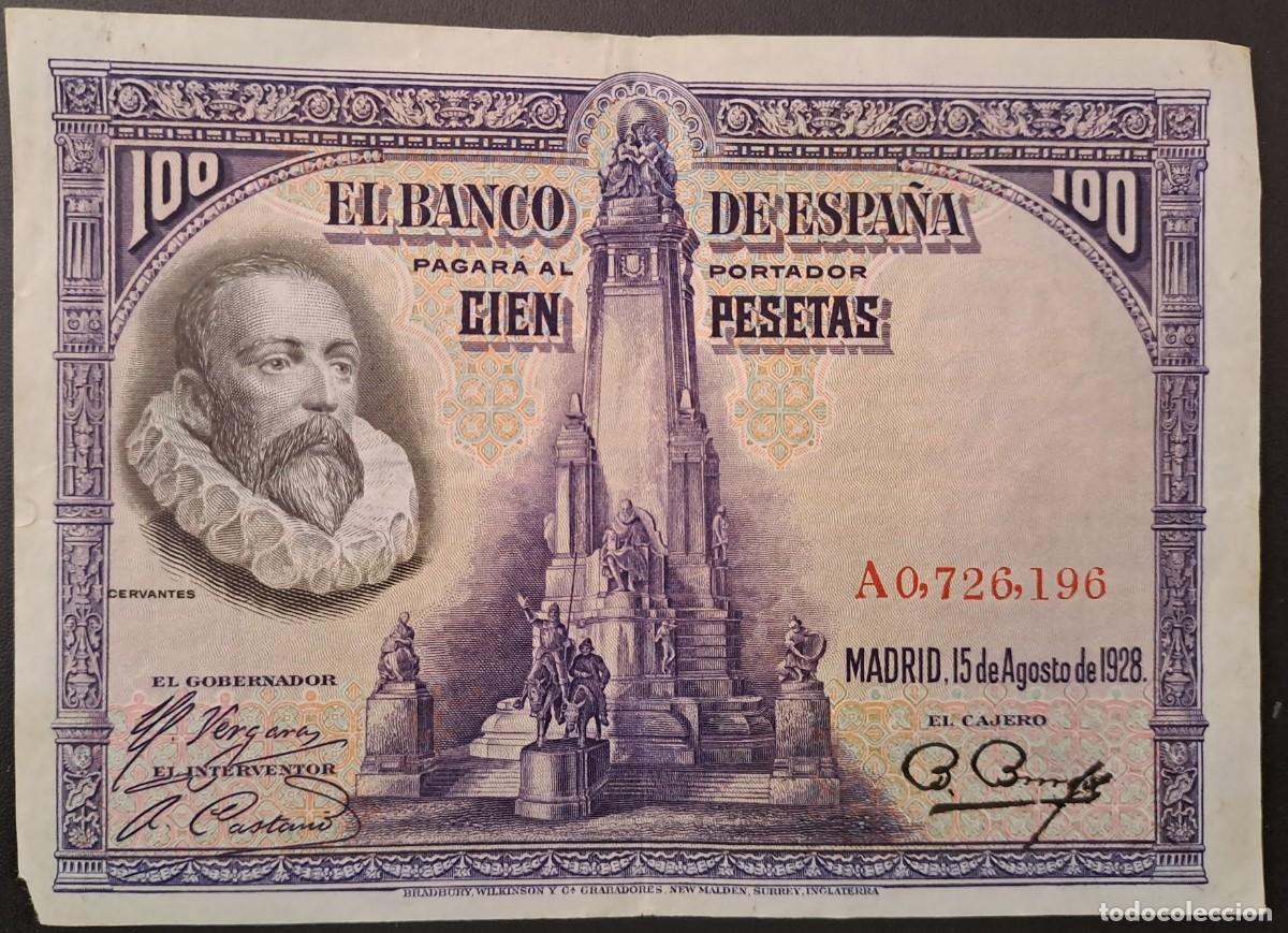 Billetes espa&ntilde;oles: Billete de Espa&ntilde;a 100 pta 1928 - Foto 1