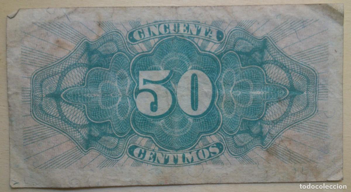 Billetes espa&ntilde;oles: BILLETE 50 CENTIMOS. ESPA&Ntilde;A 1937 - Foto 2
