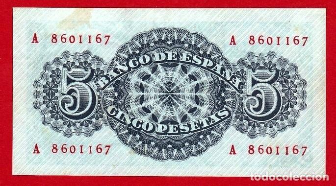 Billetes espa&ntilde;oles: 5 Pesetas, 1947 Seneca Serie A, EBC+ - Foto 2