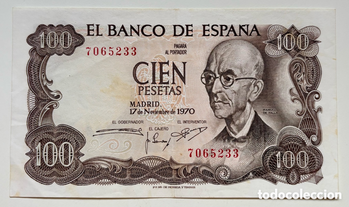 Spanische Banknoten: Billete 100 Pesetas 1970 SIN SERIE