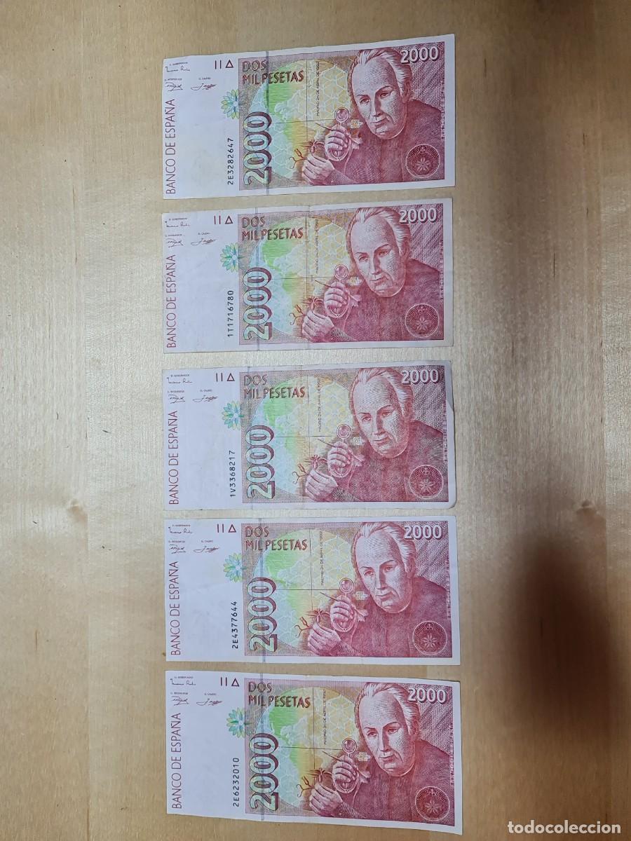 Billetes espa&ntilde;oles: 5 Billetes de 2000 Pts de 1992 serie 2A - Foto 1