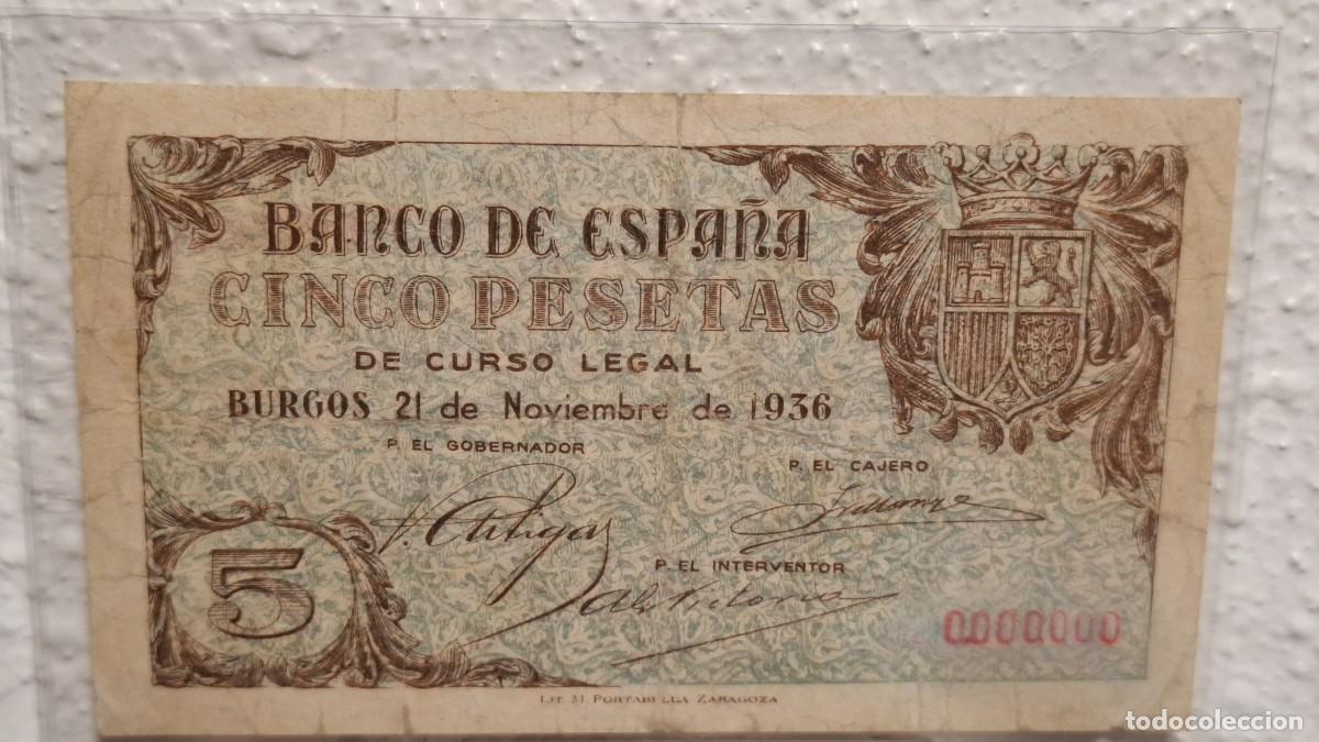 Billetes espa&ntilde;oles: 5 PESETAS DE 1936 PORTABELLA - Foto 1