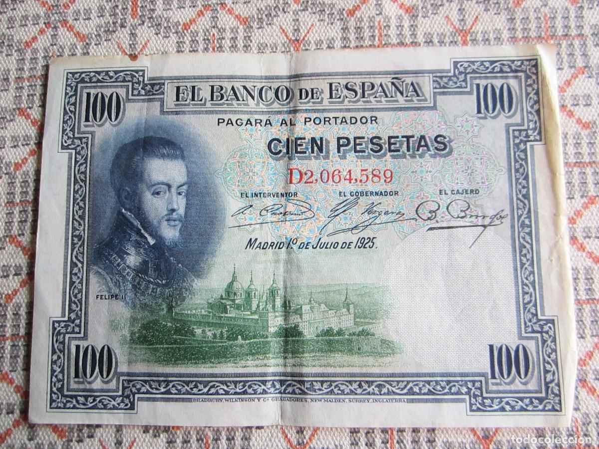 Billetes espa&ntilde;oles: 100 PESETAS DE 1925 SERIE D-589 - Foto 1