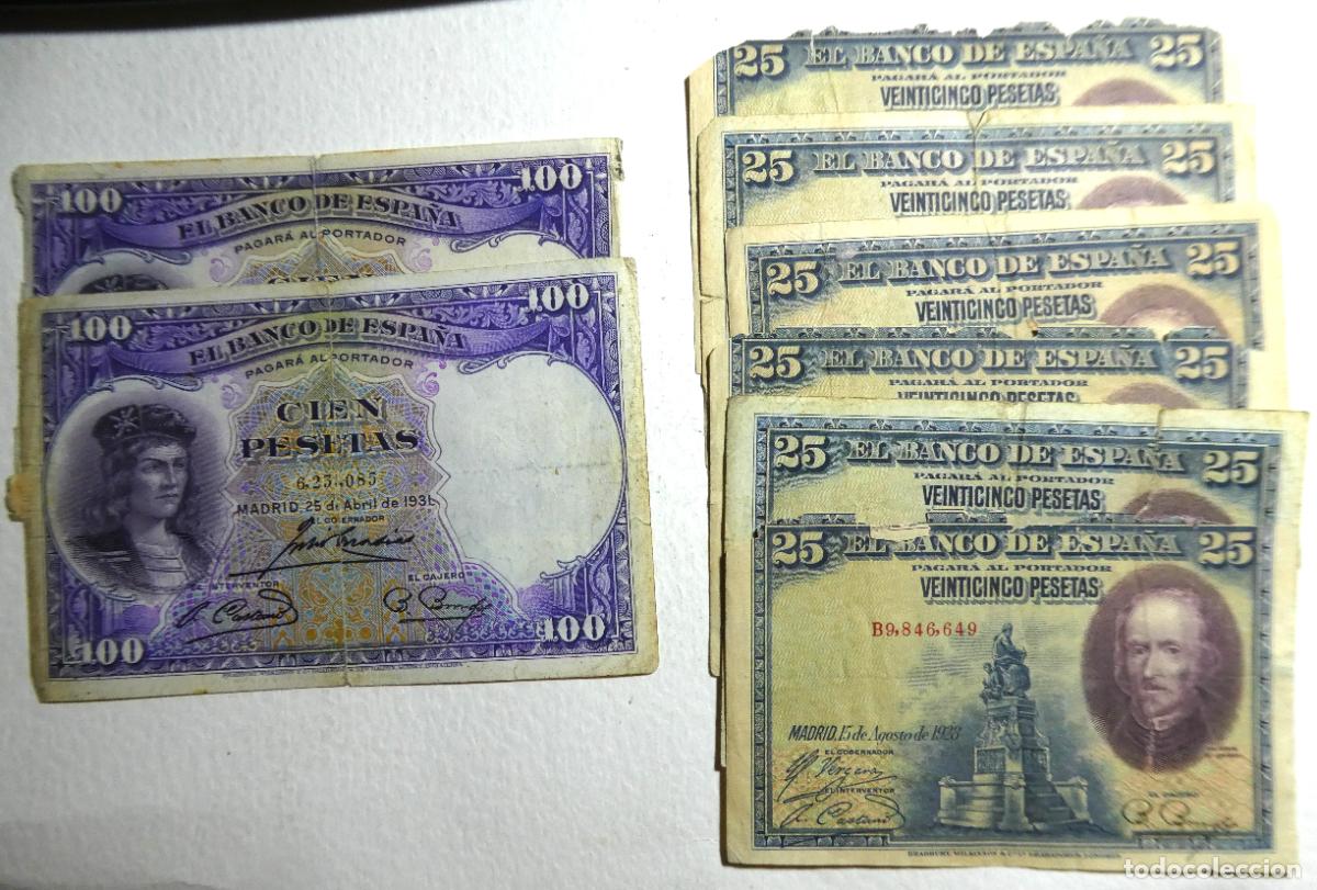 Billetes espa&ntilde;oles: 45 Billetes variados Espa&ntilde;oles en mal estado - Foto 5