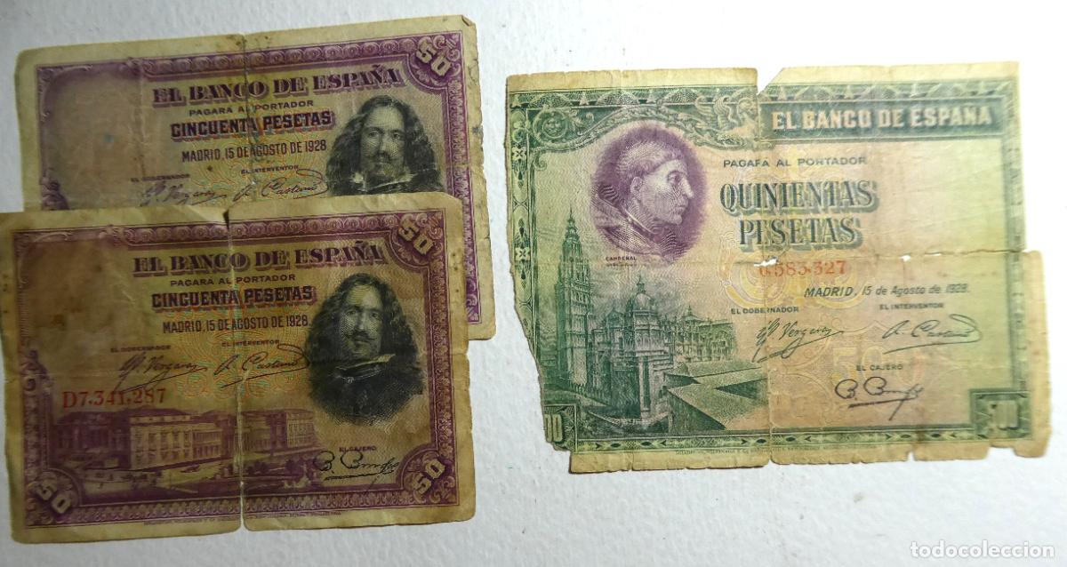 Billetes espa&ntilde;oles: 45 Billetes variados Espa&ntilde;oles en mal estado - Foto 1