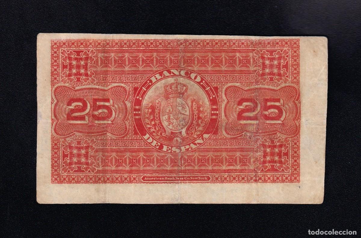 Billetes espa&ntilde;oles: 25 PESETAS ENERO 1884 MBC - Foto 2