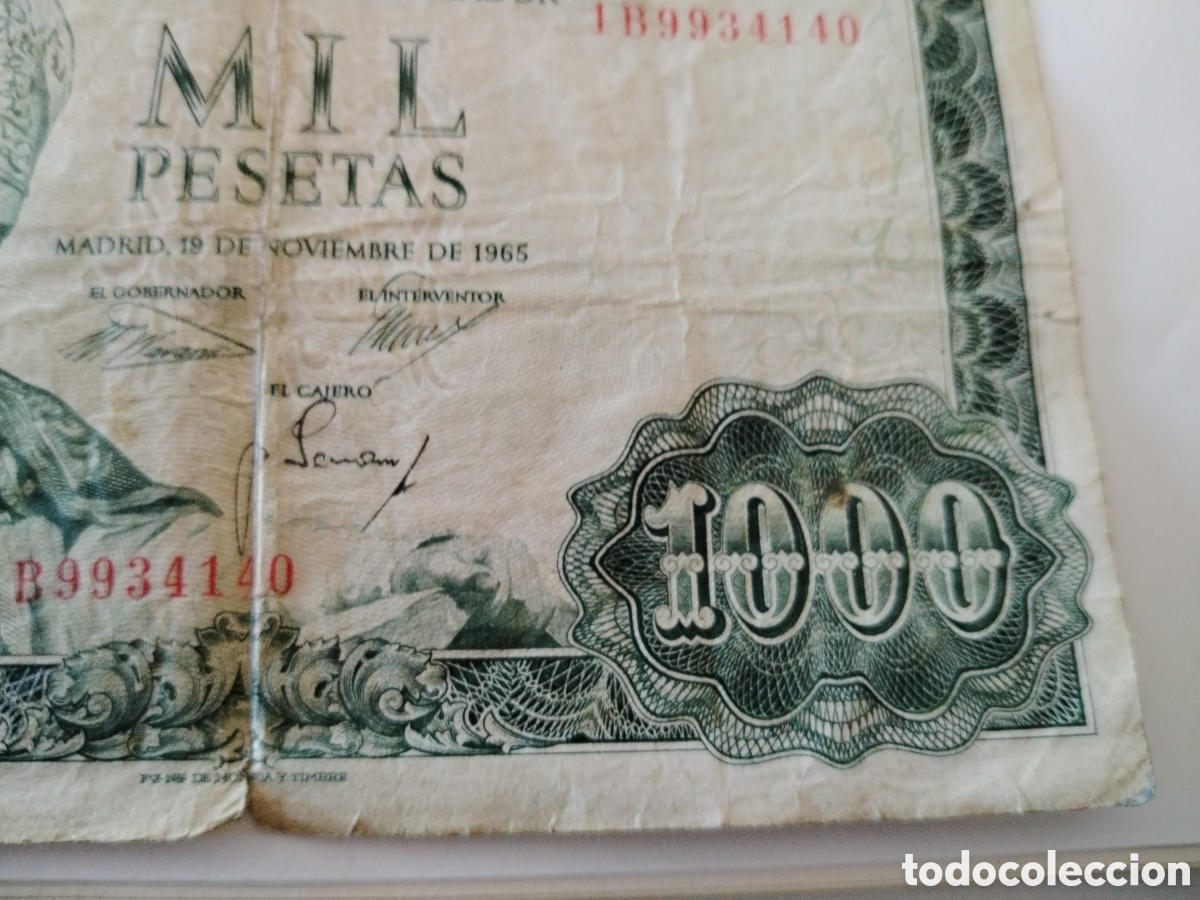 Billetes espa&ntilde;oles: Billete mil pesetas 1965 - Foto 6