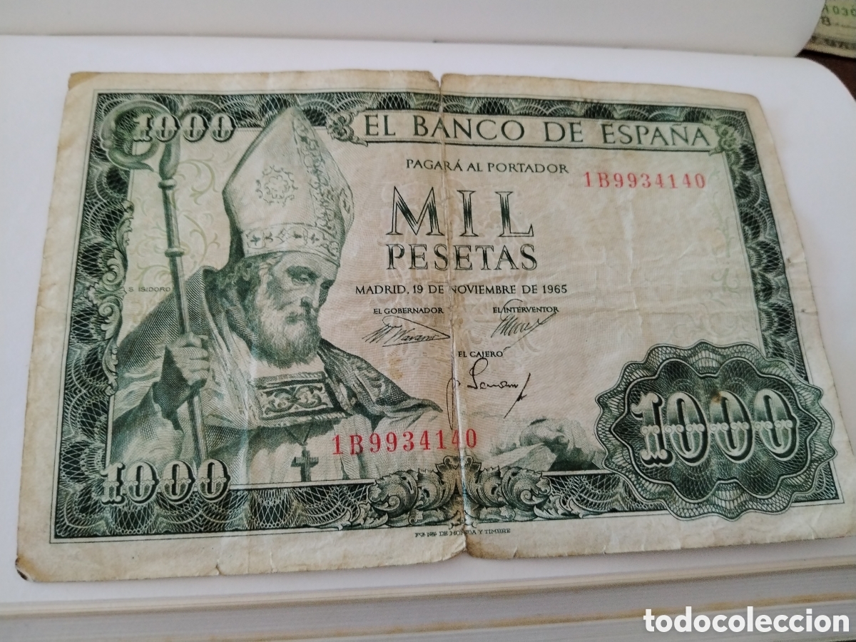 Billetes espa&ntilde;oles: Billete mil pesetas 1965 - Foto 1