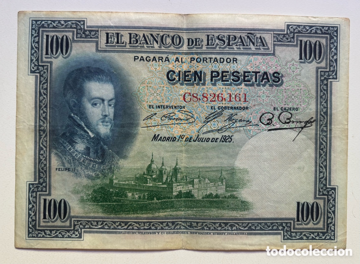 Spanische Banknoten: Billete 100 Pesetas 1925 Republica