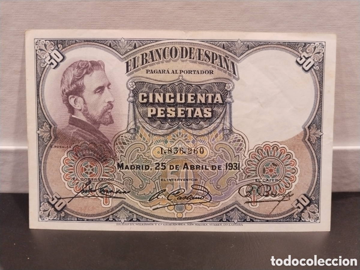 Spanische Banknoten: Espa&ntilde;a. 1931. 50 Pesetas (MBC) Sin Serie