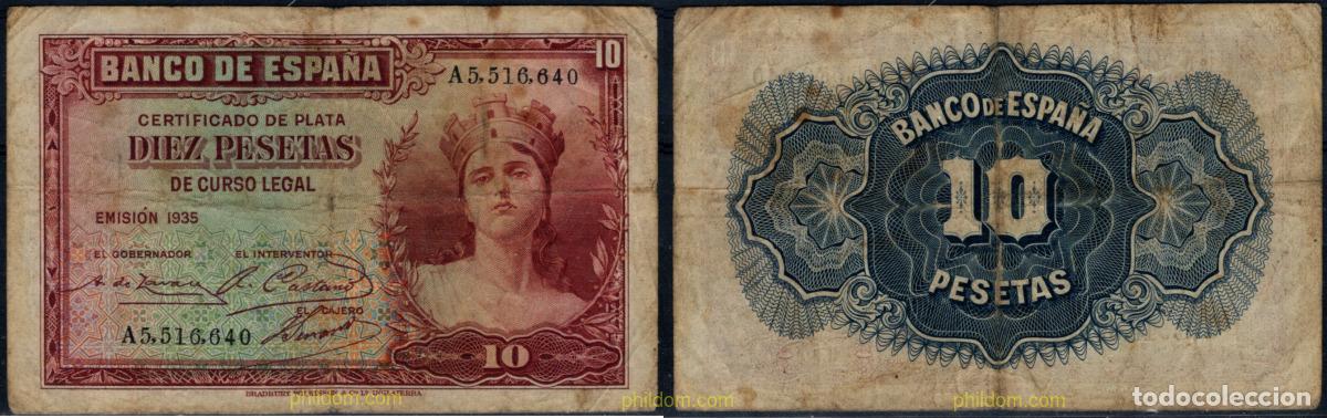 Billets espagnols: 10820 ESPA&Ntilde;A 1935 10 PESETAS 1935